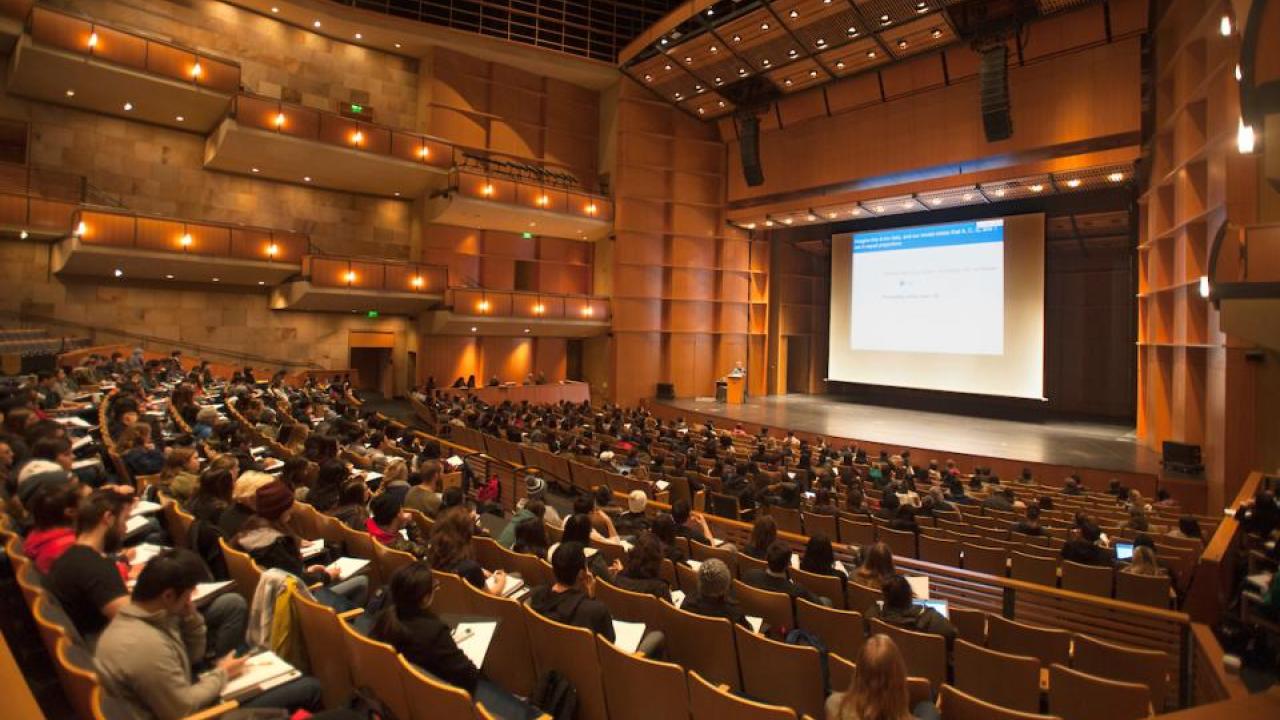Students attend class at the Mondavi Center
