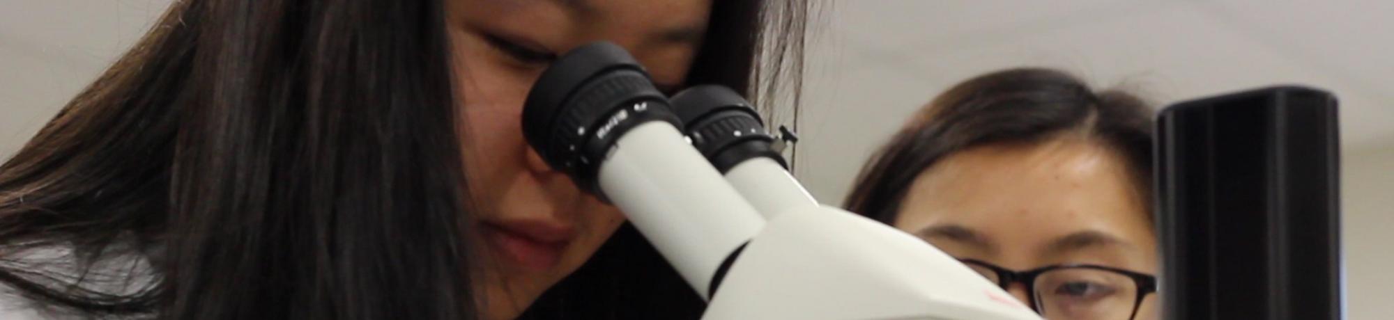 CUREs Seminar Photo - woman looking into microscope